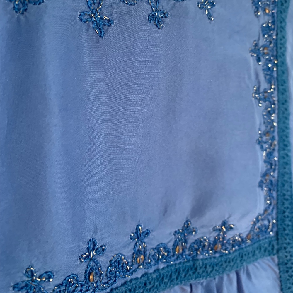 Calypso St. Barth Blue Silk Shift Dress, Sz. Small - Picture 5 of 8
